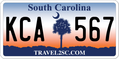 SC license plate KCA567