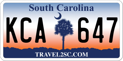 SC license plate KCA647