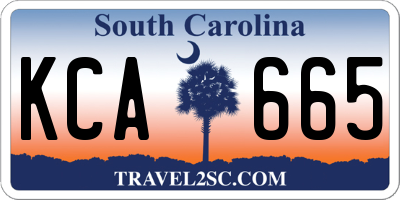 SC license plate KCA665
