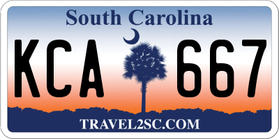 SC license plate KCA667
