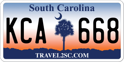 SC license plate KCA668