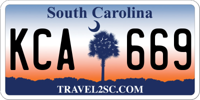 SC license plate KCA669
