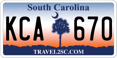 SC license plate KCA670