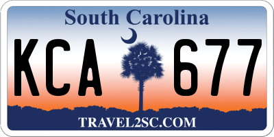 SC license plate KCA677