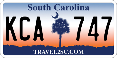 SC license plate KCA747