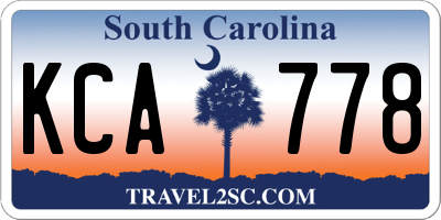 SC license plate KCA778