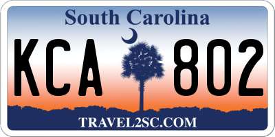 SC license plate KCA802