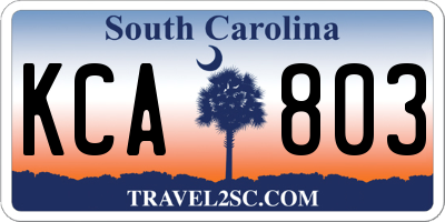 SC license plate KCA803