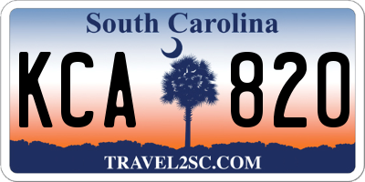 SC license plate KCA820