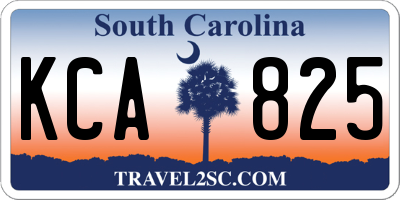 SC license plate KCA825