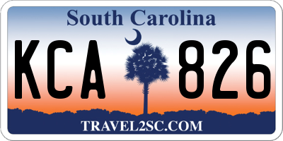 SC license plate KCA826
