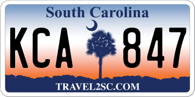 SC license plate KCA847