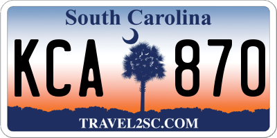 SC license plate KCA870