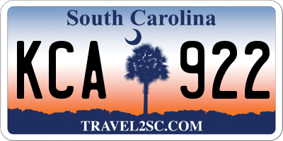 SC license plate KCA922