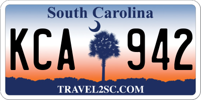 SC license plate KCA942