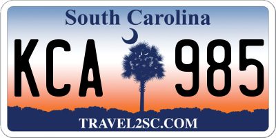 SC license plate KCA985
