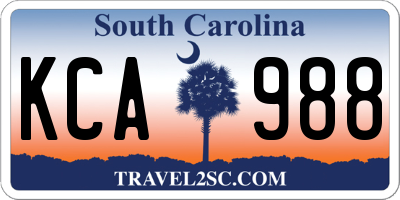 SC license plate KCA988