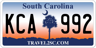SC license plate KCA992