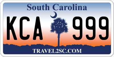 SC license plate KCA999