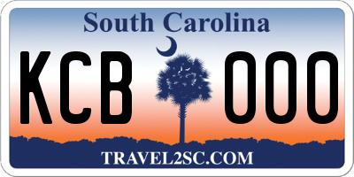 SC license plate KCB000