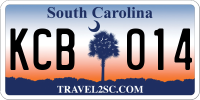 SC license plate KCB014