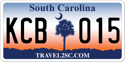 SC license plate KCB015