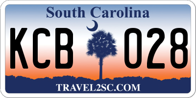 SC license plate KCB028