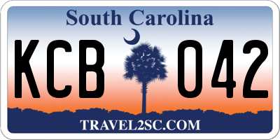 SC license plate KCB042