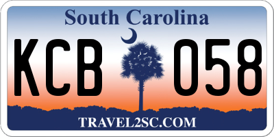 SC license plate KCB058