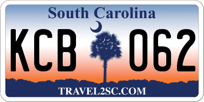 SC license plate KCB062