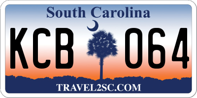 SC license plate KCB064