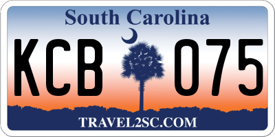SC license plate KCB075
