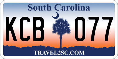 SC license plate KCB077