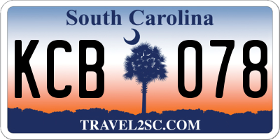 SC license plate KCB078