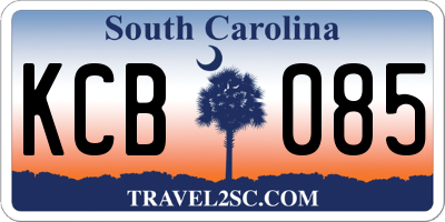 SC license plate KCB085