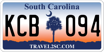 SC license plate KCB094