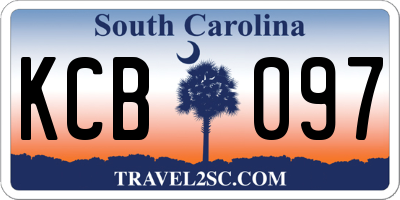 SC license plate KCB097
