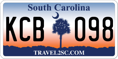 SC license plate KCB098