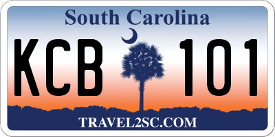 SC license plate KCB101