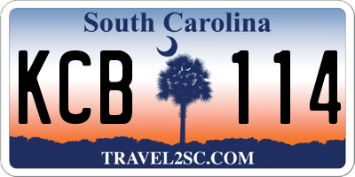 SC license plate KCB114