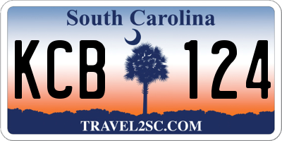 SC license plate KCB124