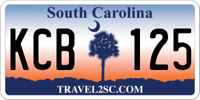 SC license plate KCB125