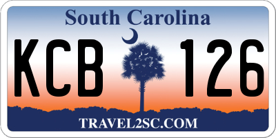 SC license plate KCB126