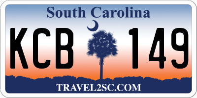 SC license plate KCB149