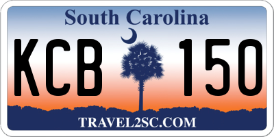 SC license plate KCB150