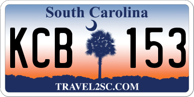 SC license plate KCB153
