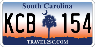 SC license plate KCB154