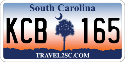 SC license plate KCB165