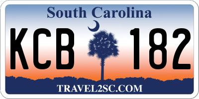 SC license plate KCB182