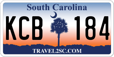 SC license plate KCB184